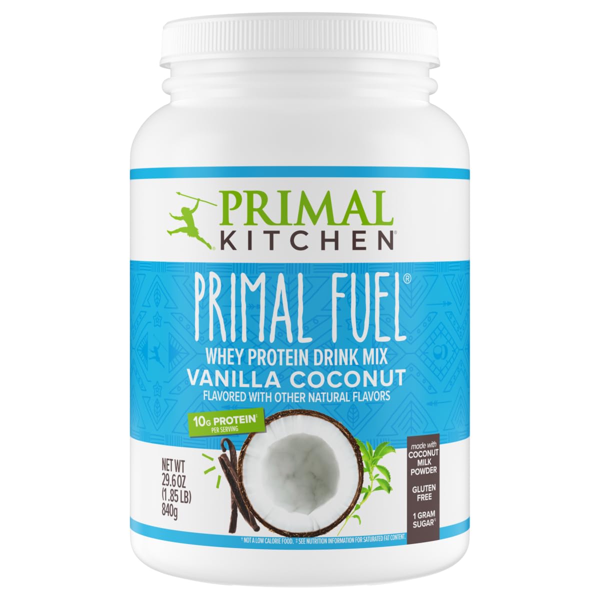 Vanilla Coconut Whey Protein Drink Mix by Primal Kitchen - Gluten and Soy Free - 1.85 Pounds