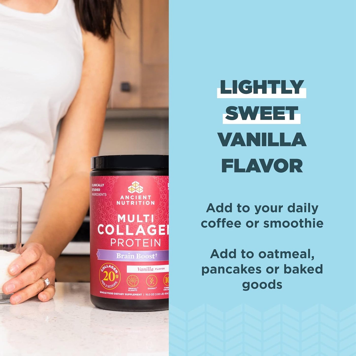 Vanilla Collagen Powder for Stress Relief and Joint Support - 45 Servings