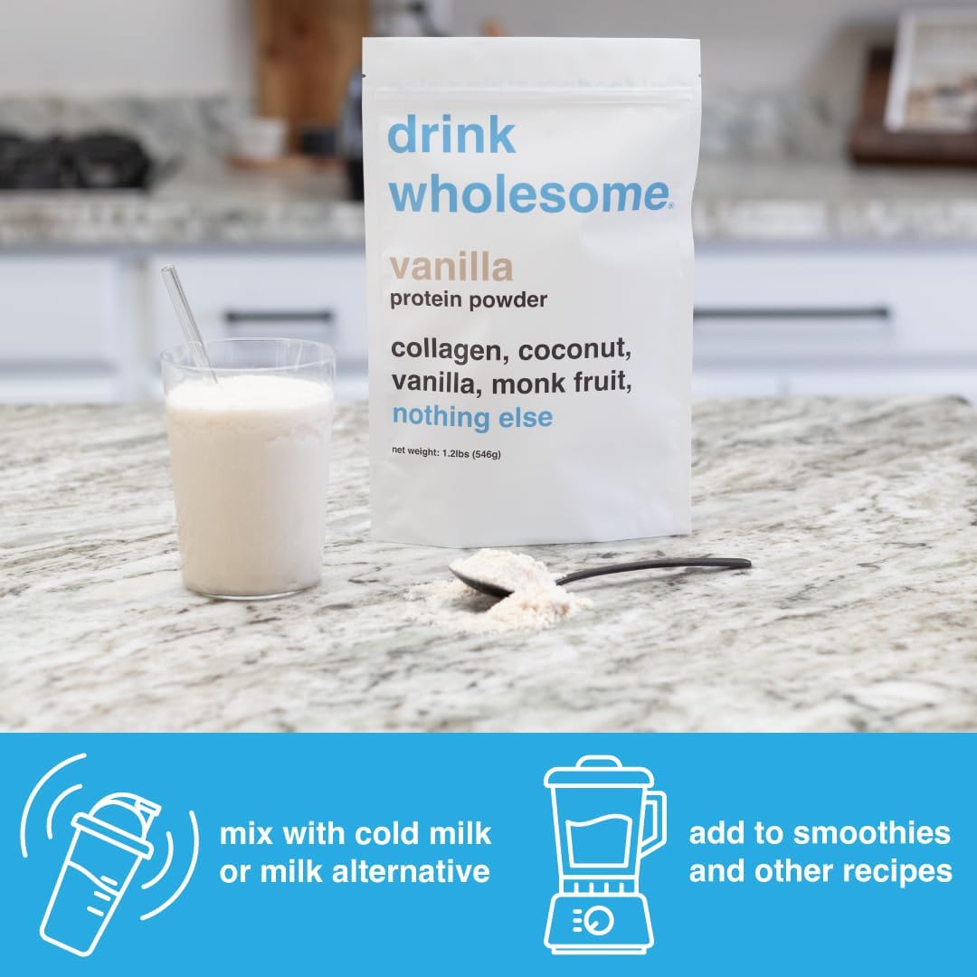 Vanilla Collagen Protein Powder - Ideal for Sensitive Stomachs, Gut Health, Dairy & Lactose Free, No Artificial Sweeteners - Suitable for AIP, Carnivore, Paleo Diets - Safe for Kids & Seniors