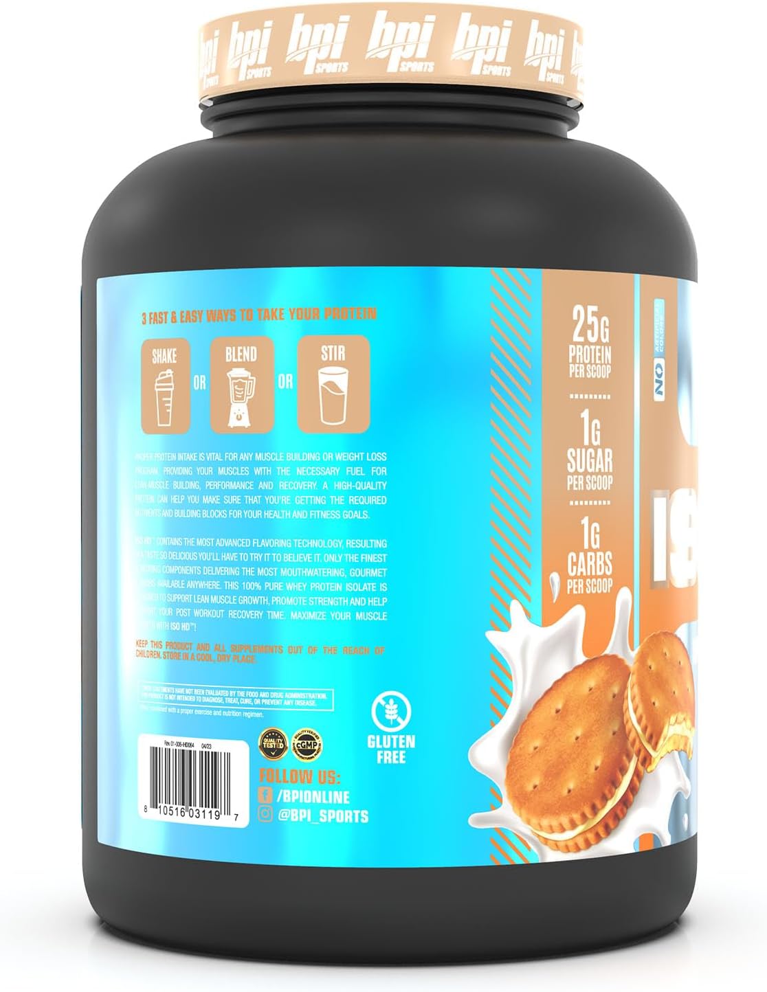 Vanilla Cookie Isolate Protein Powder by BPI Sports - 4.8 LBS, 70 Servings