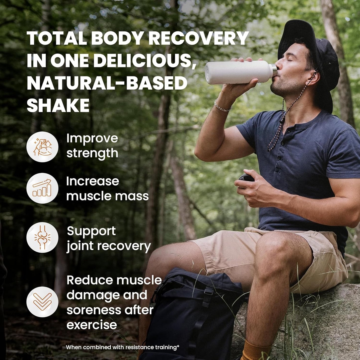 Vanilla Cream Protein Shake for Joints & Muscle Recovery with Collagen Peptides, HMB, Tart Cherry Extract, Pea Protein Isolate, and Prebiotic Fiber