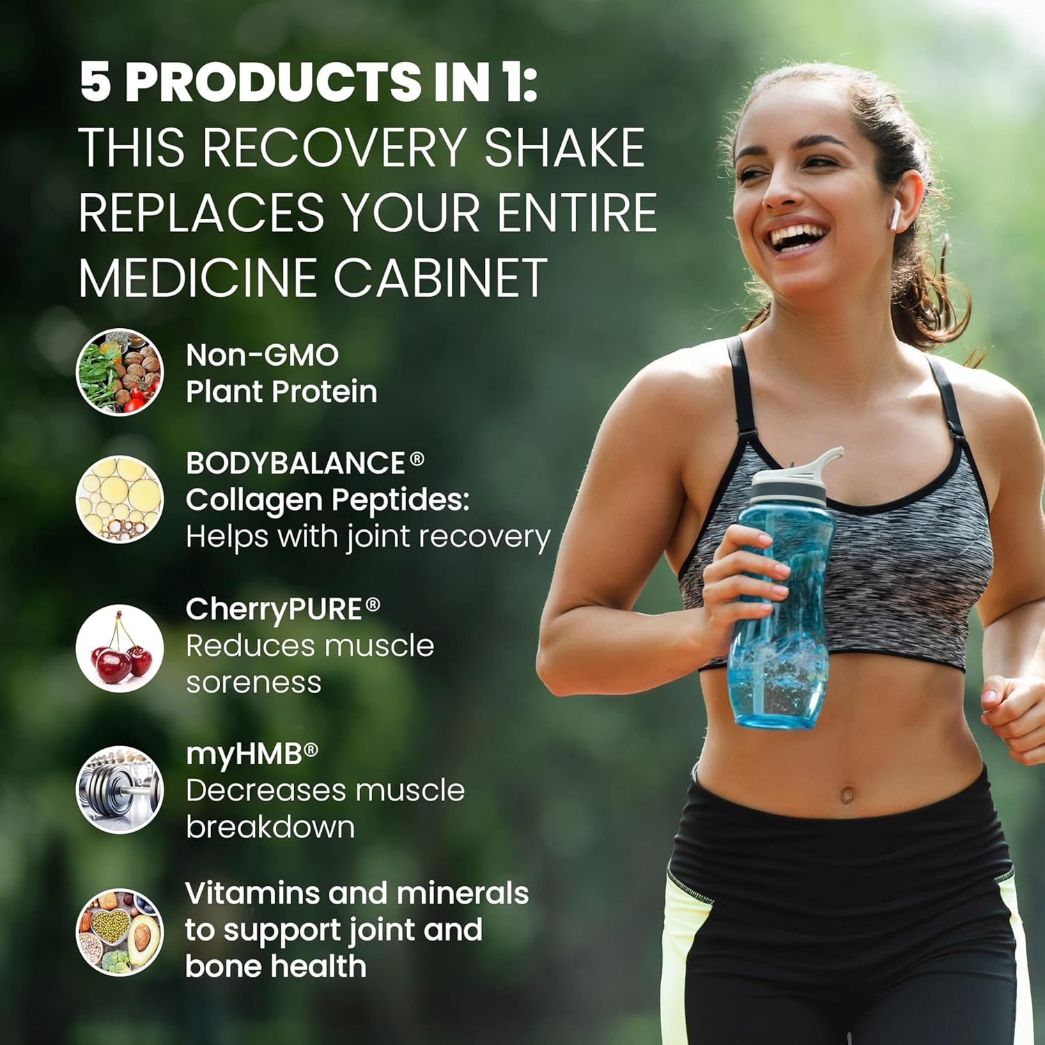 Vanilla Cream Protein Shake for Joints & Muscle Recovery with Collagen Peptides, HMB, Tart Cherry Extract, Pea Protein Isolate, and Prebiotic Fiber