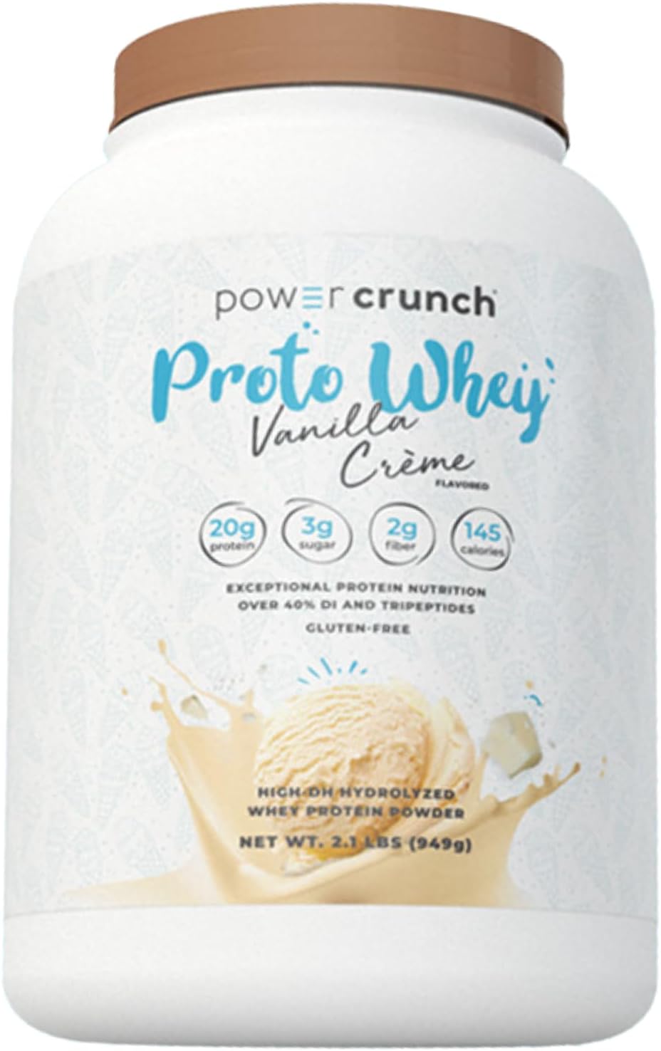 Vanilla Crème Power Crunch Proto Whey Protein Powder - 20g Protein, 26 Servings - 2.1 LBS Container