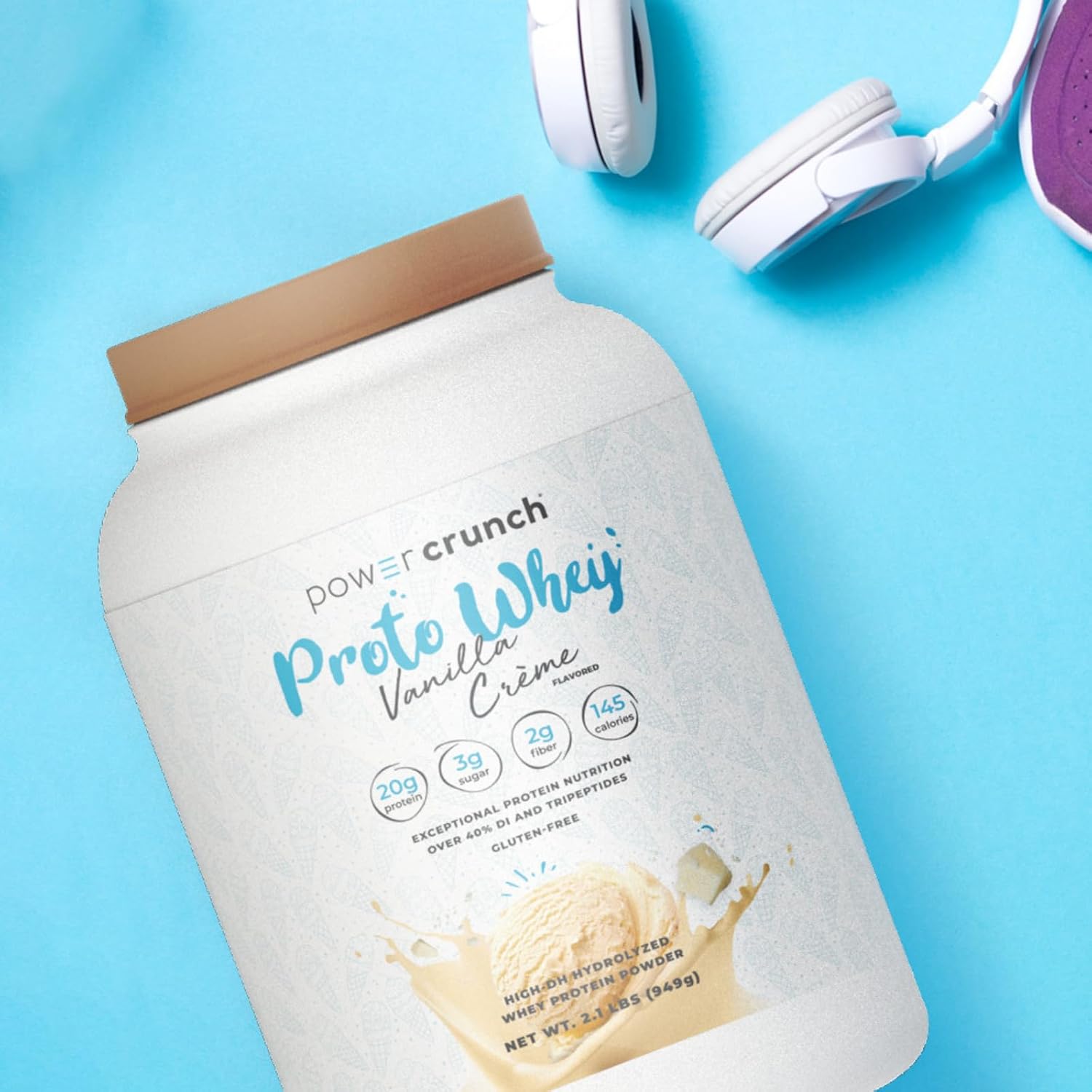 Vanilla Crème Power Crunch Proto Whey Protein Powder - 20g Protein, 26 Servings - 2.1 LBS Container