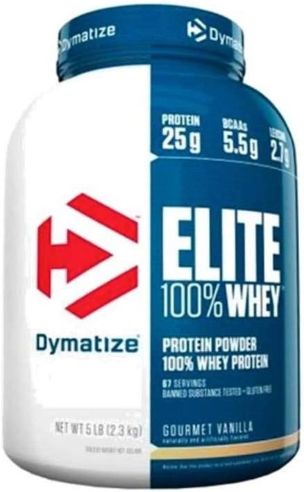 Vanilla Dymatize Elite Protein Powder - 5lb Jar for Muscle Building and Recovery