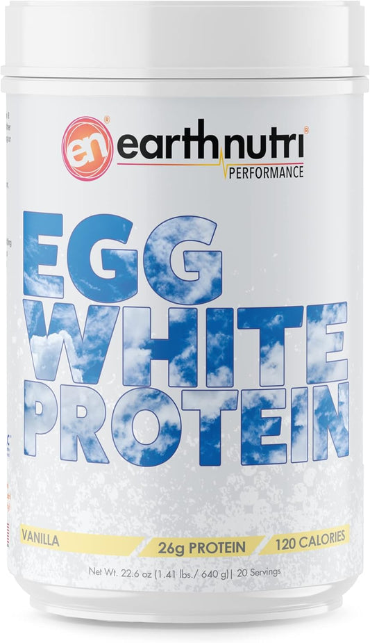 Vanilla Egg White Protein Powder for Muscle Growth Support, 26g of Protein, Pre, Intra, or Post Workout, 20 Servings