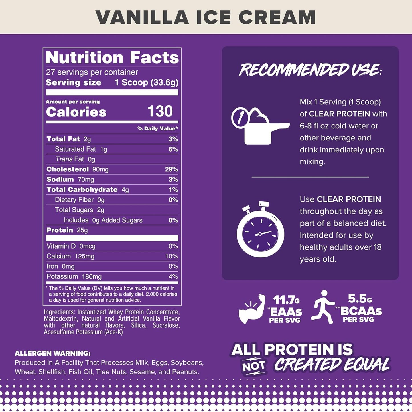 Vanilla FINAFLEX CLEAR PROTEIN 2 lb: Enhances Muscle Performance, Growth with Delicious Milkshake Flavor - Low Carb, Low Fat, Gluten-Free - 27 Servings