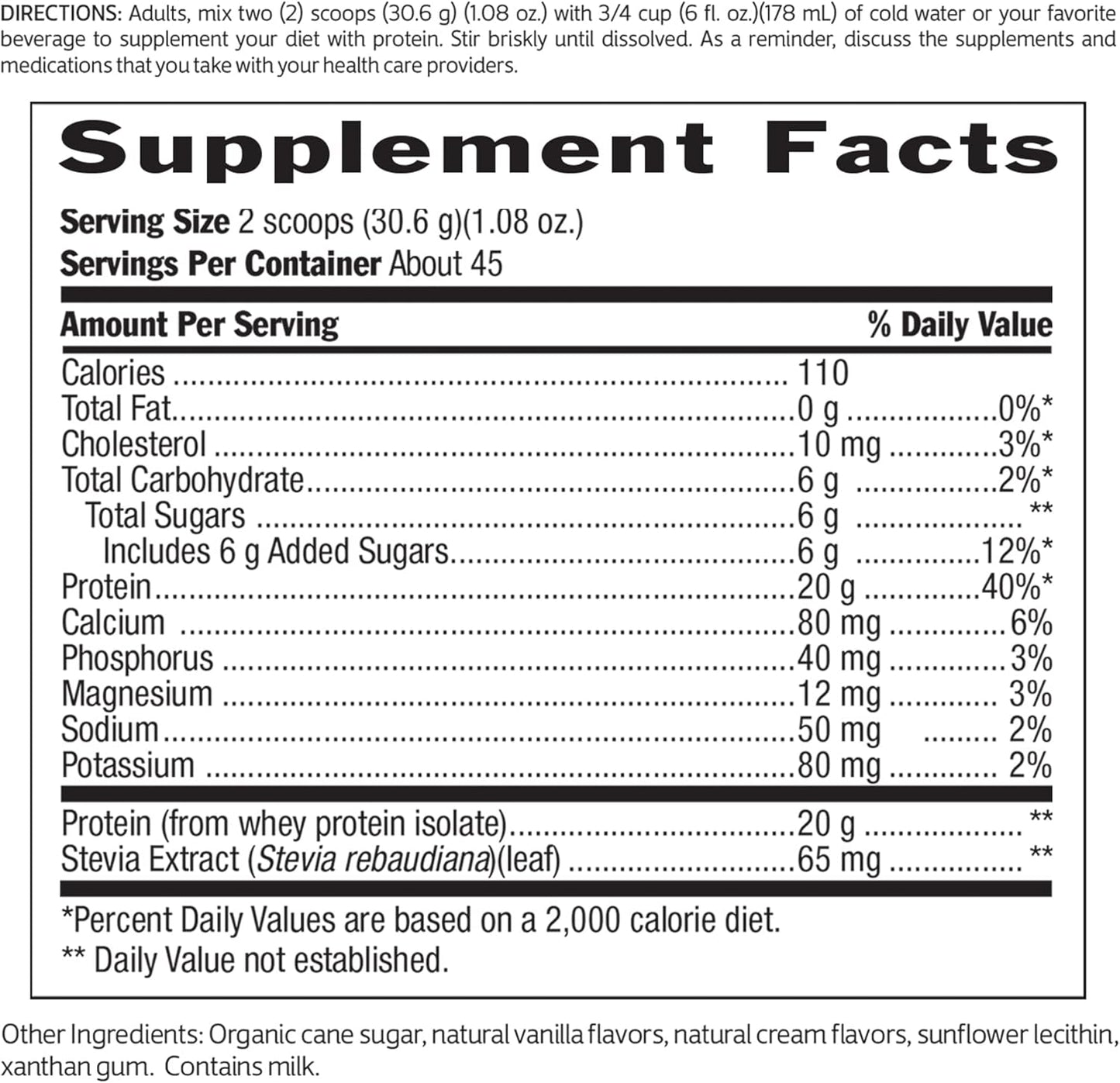 Vanilla Flavored Biochem 100% Whey Isolate Protein Powder - 48.5 oz - 20g Vegetarian Protein - Pre & Post Workout - Digestible - 45 Servings