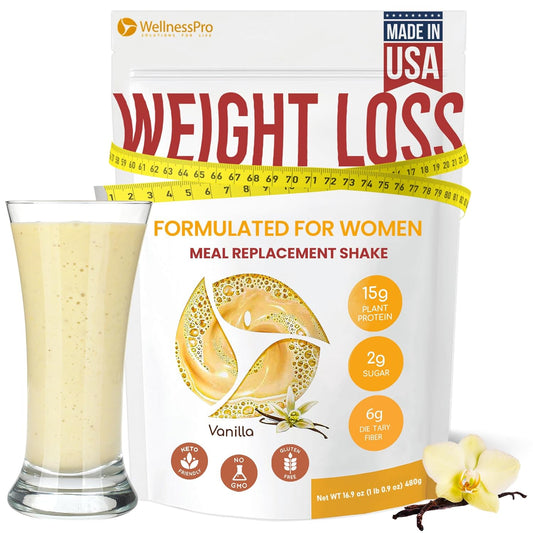 Vanilla Flavored Keto-Friendly Meal Replacement Shake for Women with Protein, Pre & Probiotics - 16.9 oz, Kosher Certified
