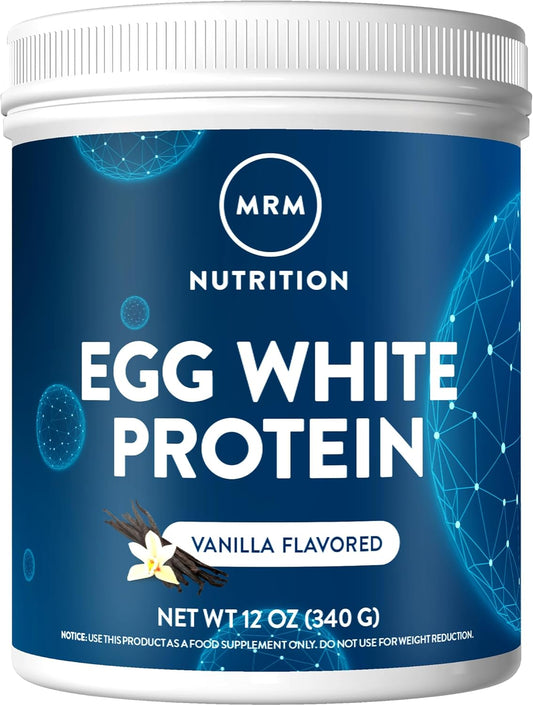 Vanilla Flavored MRM Nutrition Egg White Protein Powder - 23g Fat-Free Protein with Digestive Enzymes - Clinically Tested - 10 Servings