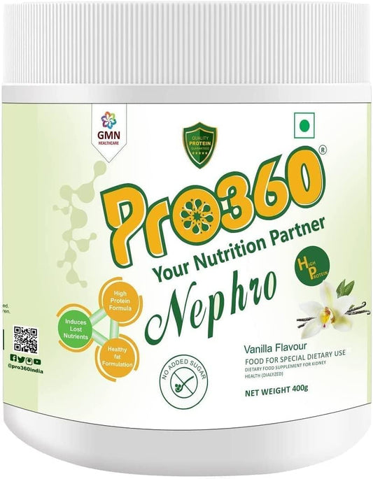 Vanilla Flavoured RUP Pro360 Nephro HP Dialysis Care Protein Drink - 400 Gm, No Sugar, Dietary Supplement for Kidney Health