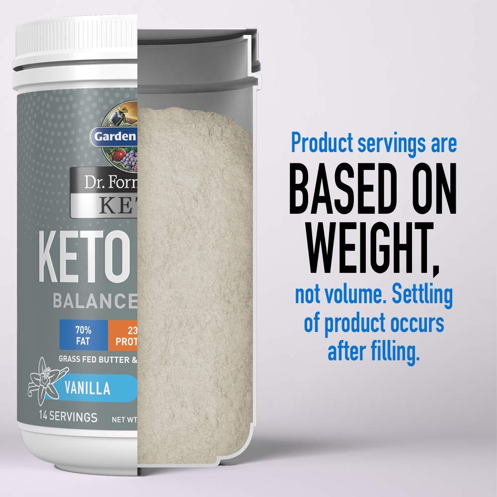 Vanilla Garden of Life Dr. Formulated Ketogenic Meal Shake Powder with Grass-Fed Butter, Whey Protein, Probiotics - Non-GMO, Gluten-Free, Paleo (23.7 Oz)