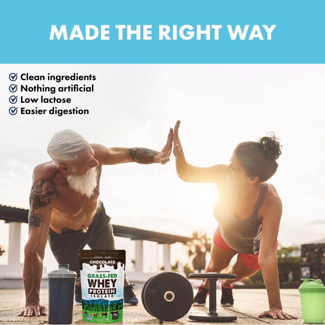 Vanilla Grass Fed Whey Protein Isolate Powder - 22g Protein, No Artificial Sweeteners, Hormone-Free Cows, Non GMO - 5lb