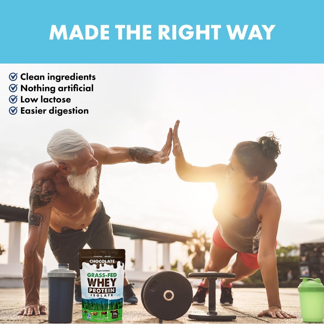 Vanilla Grass Fed Whey Protein Isolate Powder - 22g Protein, No Artificial Sweeteners, Hormone-Free, Non GMO - 2.5lb