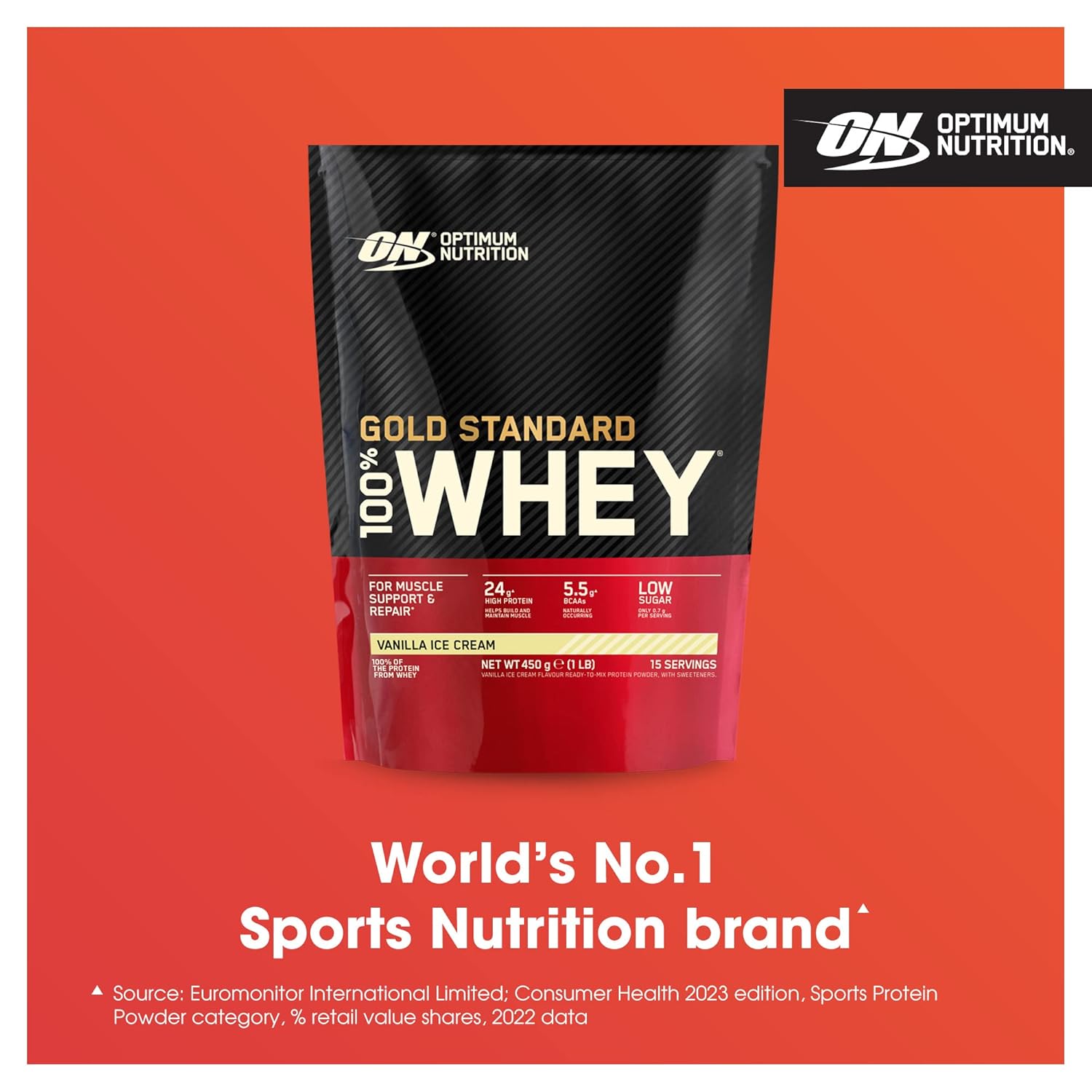 Vanilla Ice Cream Optimum Nutrition 100 Whey Gold Standard - High-Quality Protein Supplement