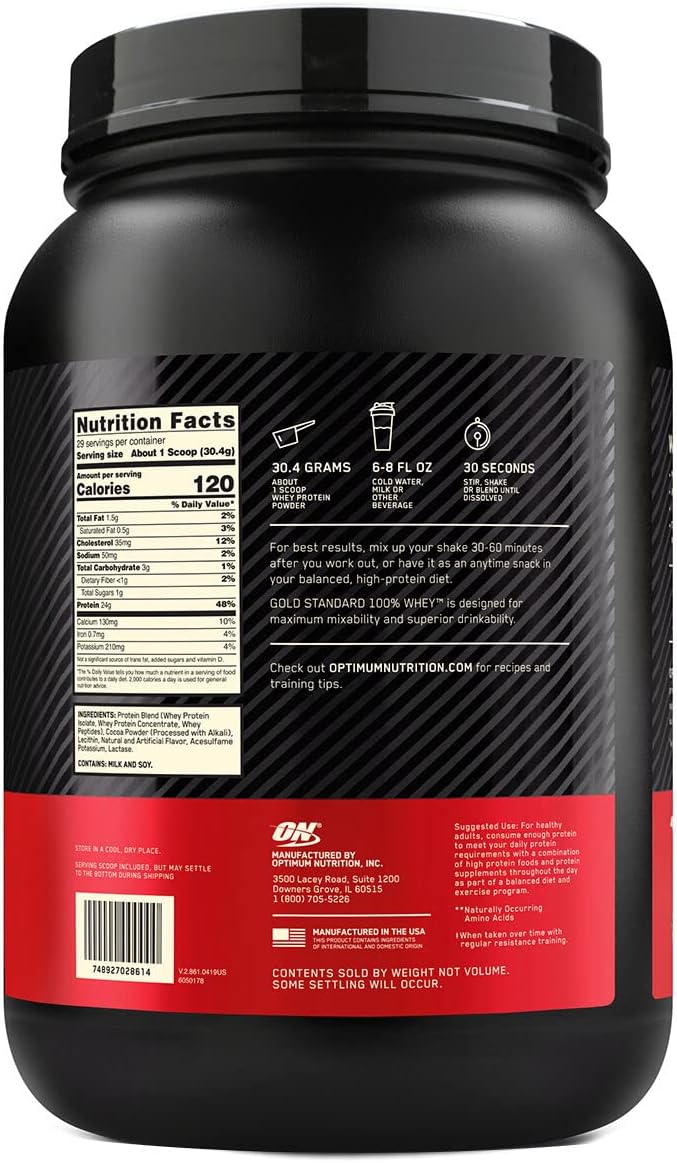 Vanilla Ice Cream Whey Protein Powder - 100% Whey Isolates, 2lb