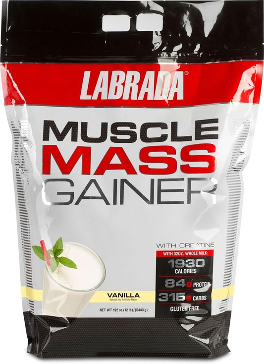 Vanilla Labrada Nutrition Muscle Mass Gainer - 12 Pound Bulk Size Supplement
