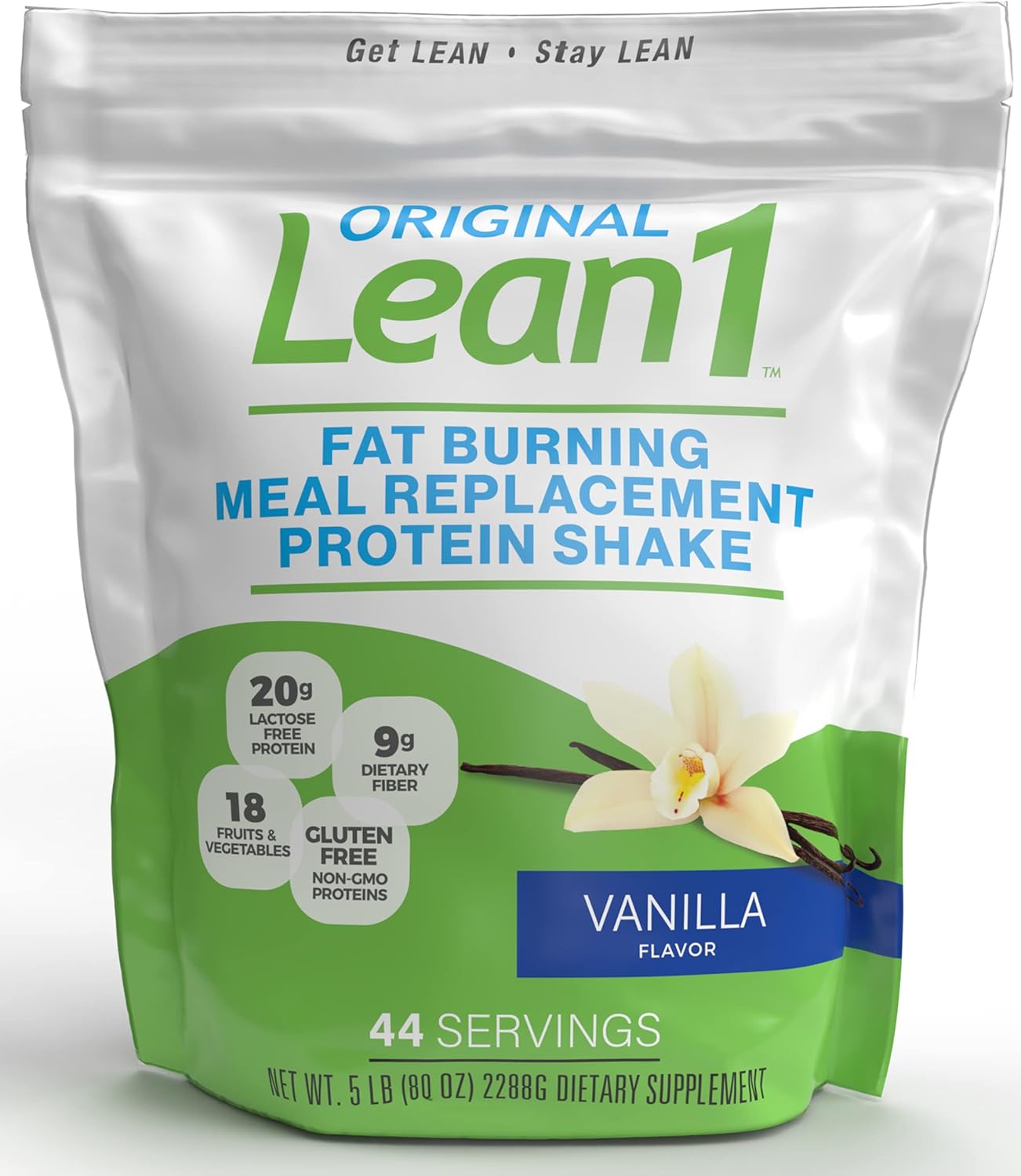 Vanilla Lean1 5lb (44 Servings) - Fat-Burning Meal Replacement Shake