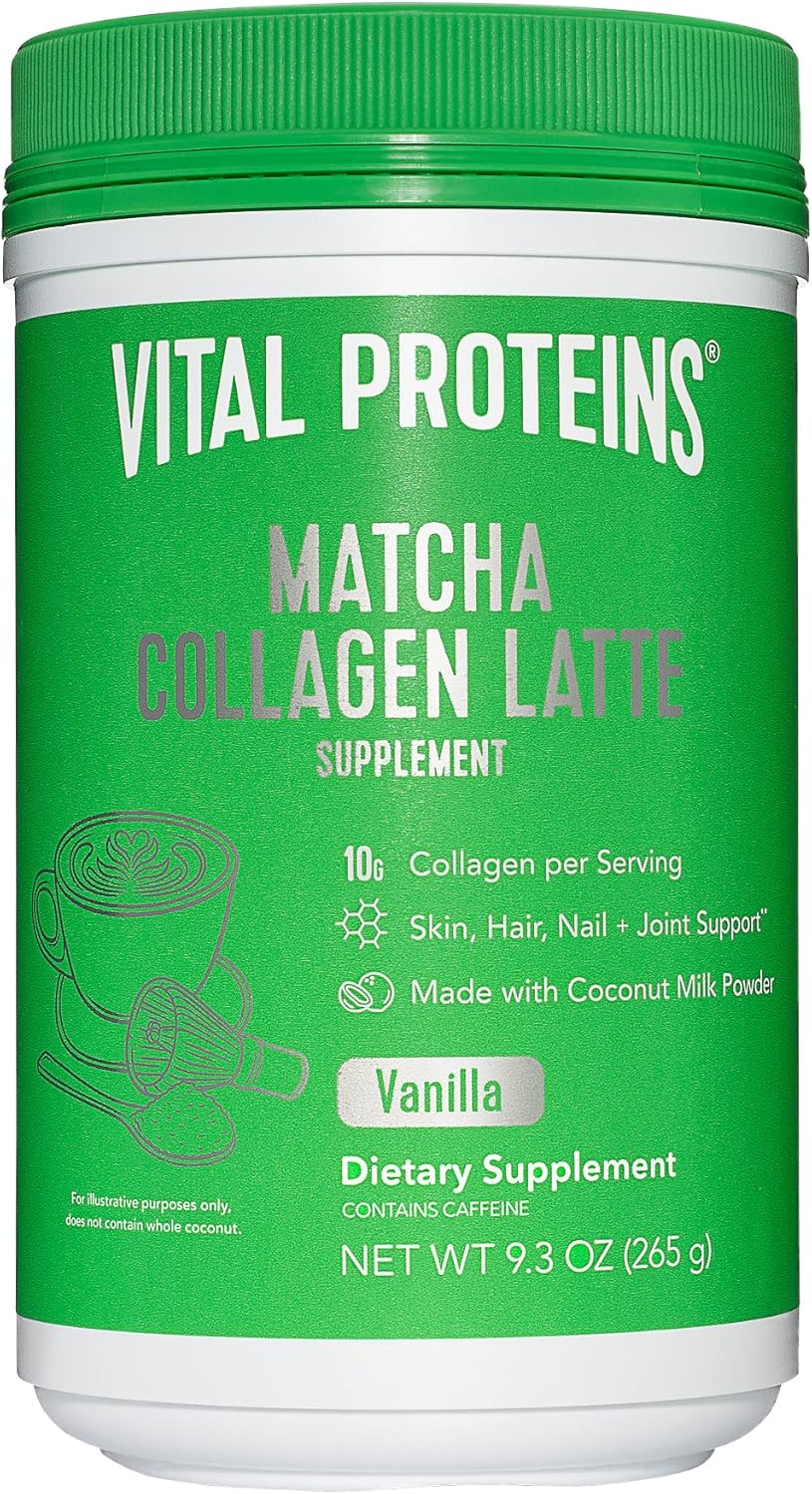 Vanilla Matcha Collagen Latte Powder 9.3 OZ by VITAL PROTEINS