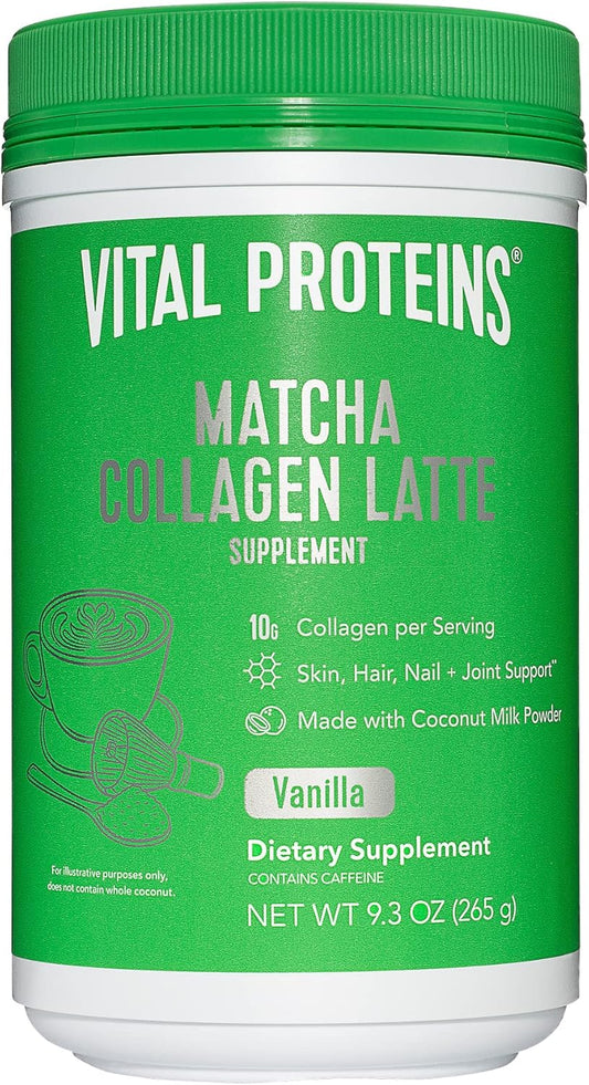 Vanilla Matcha Collagen Latte Powder 9.3 OZ by VITAL PROTEINS