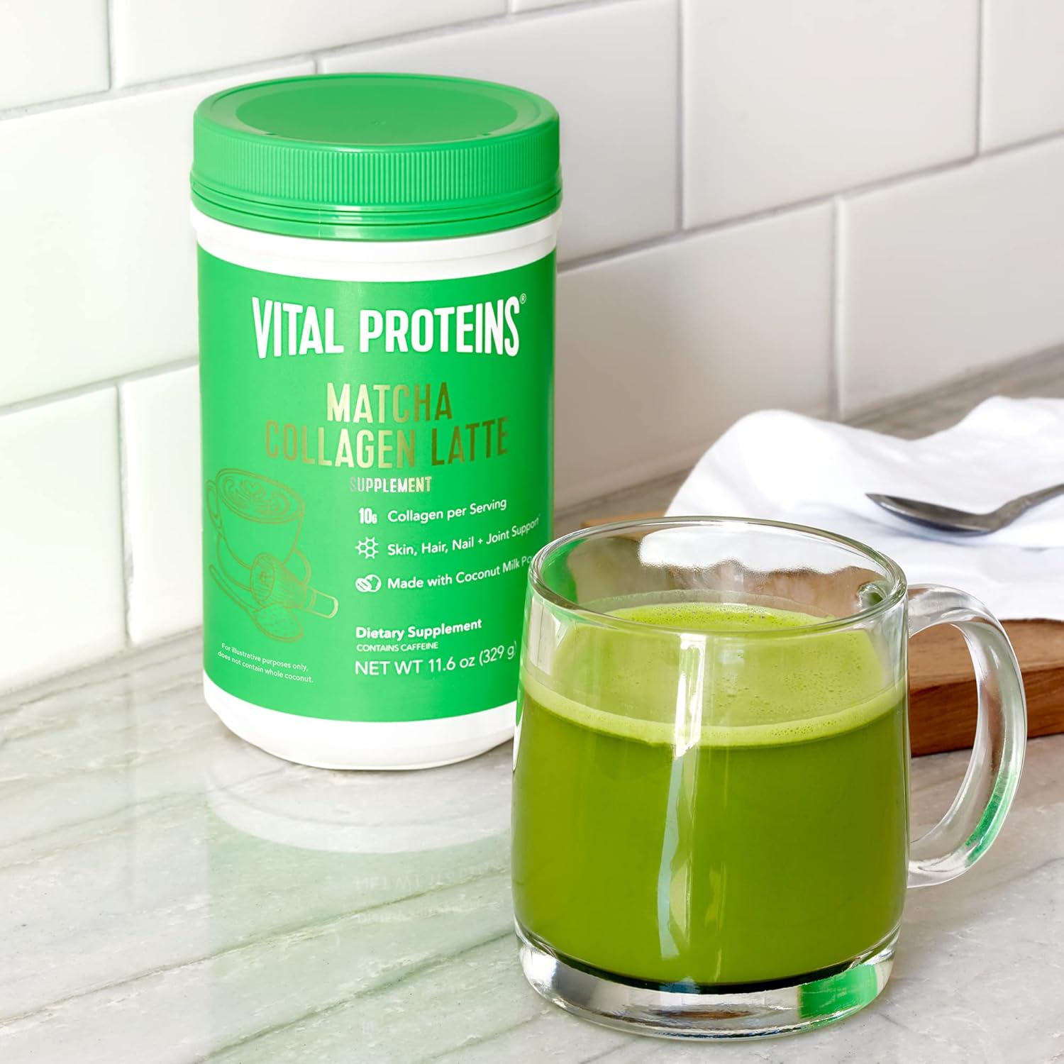 Vanilla Matcha Collagen Latte Powder 9.3 OZ by VITAL PROTEINS