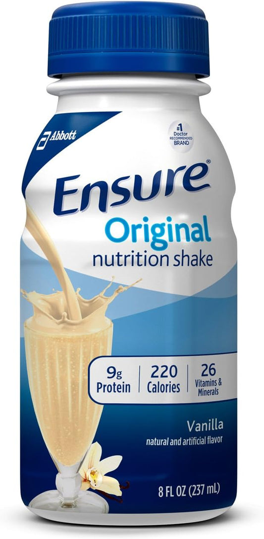 Vanilla Meal Replacement Shakes with 9g Protein - Pack of 16, 8 Fl Oz - Ensure Original Nutrition Shake