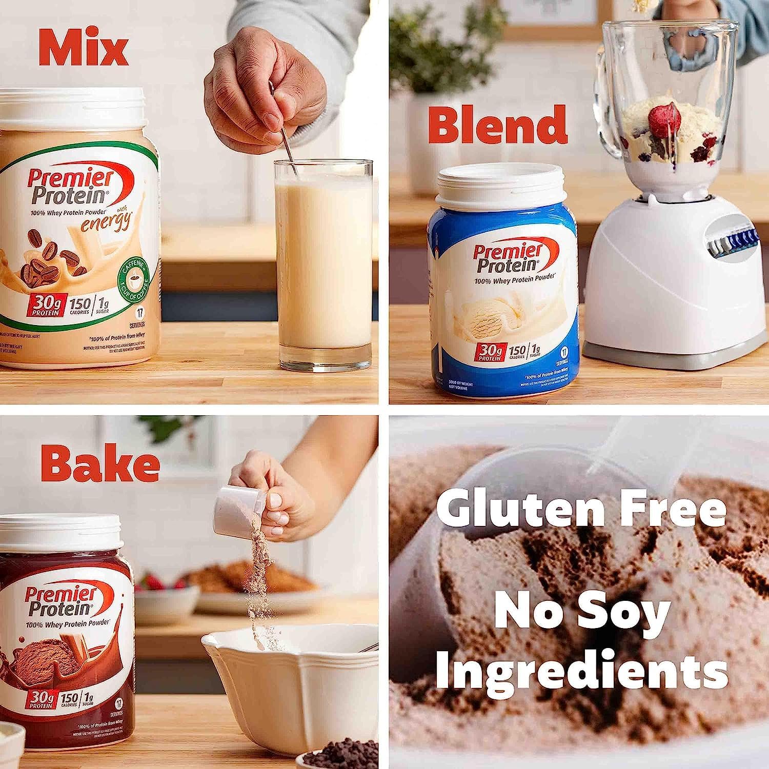 Vanilla Milkshake Premier Protein Powder - 30g Protein, 1g Sugar, 100% Whey, Keto, Soy-Free, Gluten-Free - 17 Servings, 23.3oz