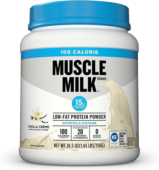 Vanilla Muscle Milk ZERO Protein Powder - 15g Protein, 100 Calories, 1.65lb - 25 Servings