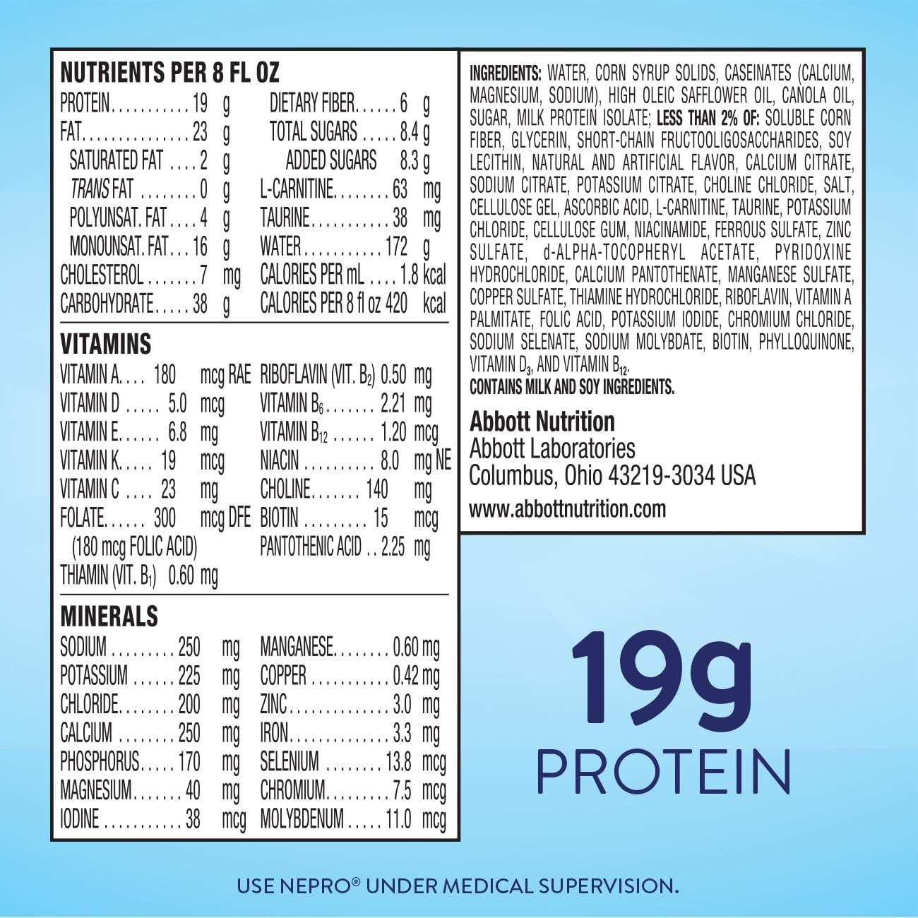 Vanilla Nepro Nutrition Shake: 16-Pack with 19g Protein & 420 Calories for Dialysis Patients