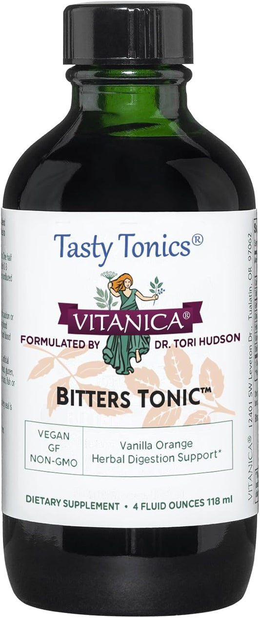 Vanilla Orange Bitters Tonic Liquid Supplement - 4oz Vegan Digestion Support