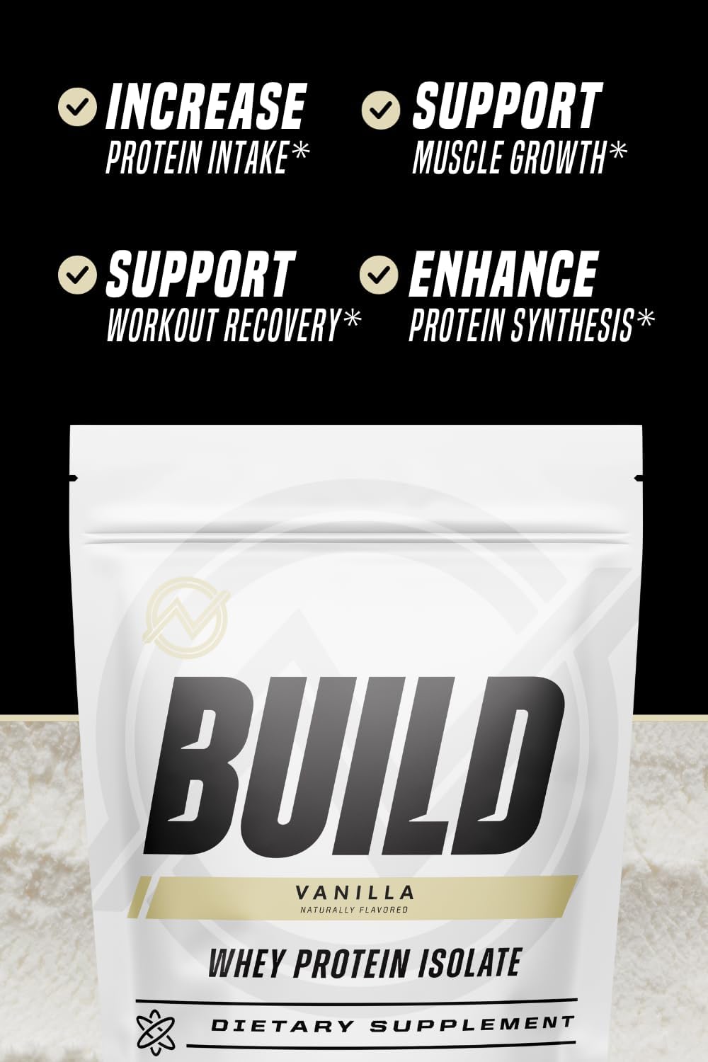 Vanilla Outwork Nutrition Build Whey Protein Isolate Powder - Gluten-Free, Low Lactose Formula for Muscle Growth & Recovery - 1.6lbs