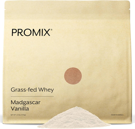 Vanilla ProMix Nutrition Grass-Fed Whey Protein Powder - 2.5lb Bulk - Perfect for Post-Workout Shakes, Smoothies, and Recipes - Gluten-Free & Keto-Friendly