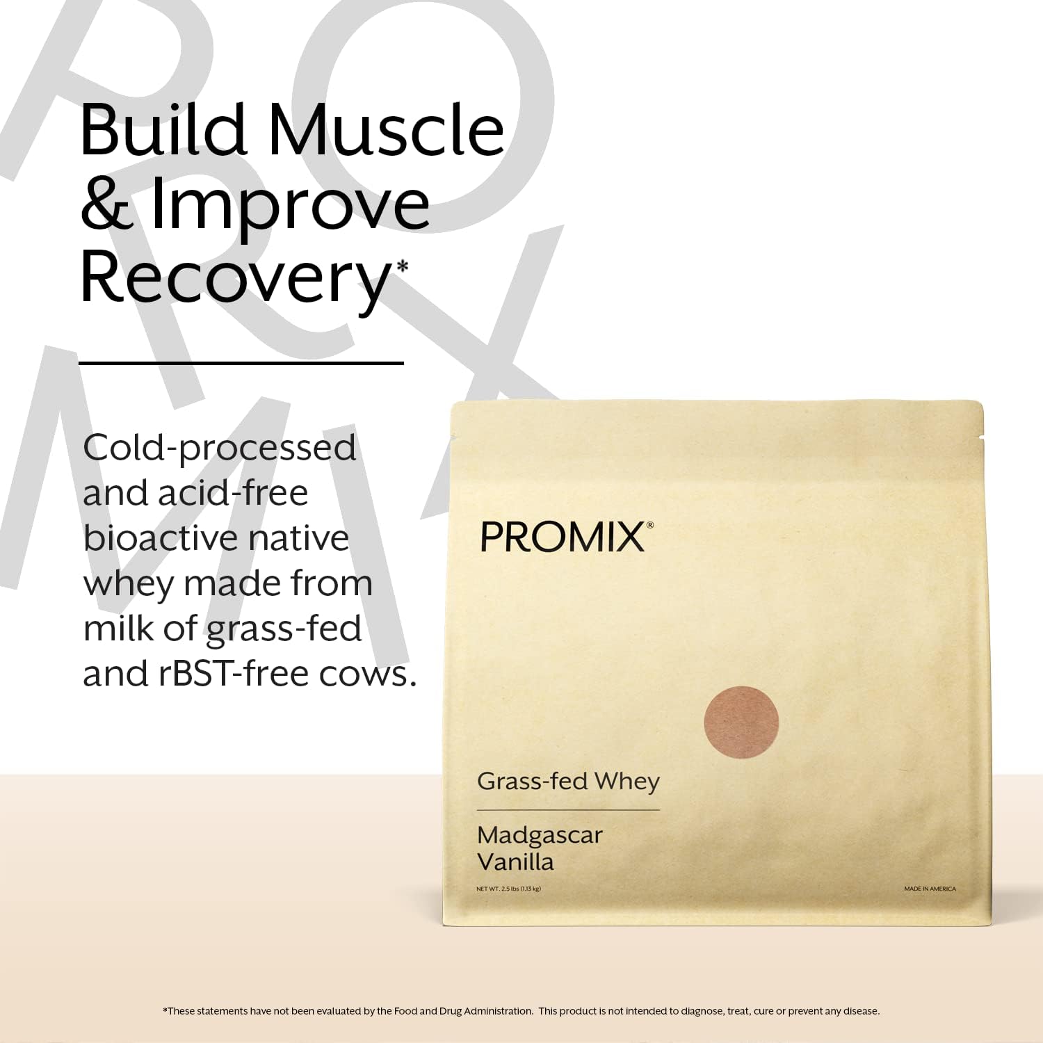 Vanilla ProMix Nutrition Grass-Fed Whey Protein Powder - 2.5lb Bulk - Perfect for Post-Workout Shakes, Smoothies, and Recipes - Gluten-Free & Keto-Friendly