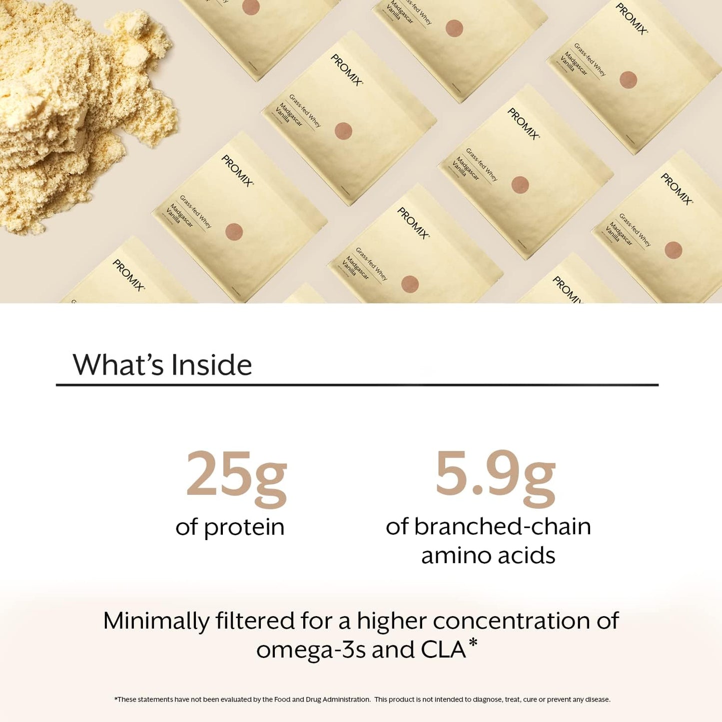 Vanilla ProMix Nutrition Grass-Fed Whey Protein Powder - 2.5lb Bulk - Perfect for Post-Workout Shakes, Smoothies, and Recipes - Gluten-Free & Keto-Friendly