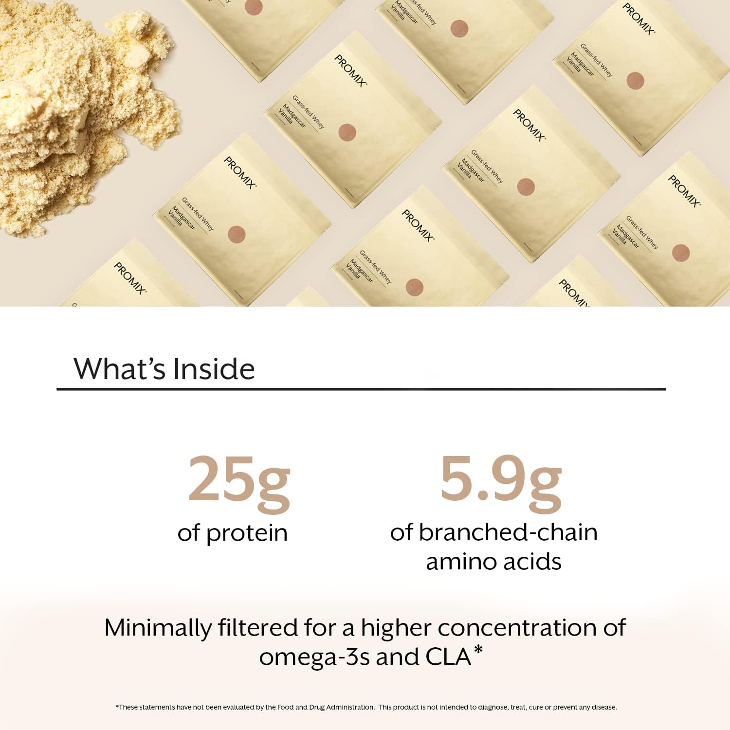 Vanilla ProMix Nutrition Grass-Fed Whey Protein Powder - 2.5lb Bulk - Perfect for Post-Workout Shakes, Smoothies, and Recipes - Gluten-Free & Keto-Friendly