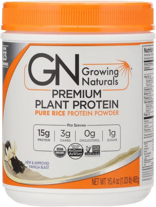 Vanilla Rice Protein Isolate Powder - 1.03 lb by Growing Naturals