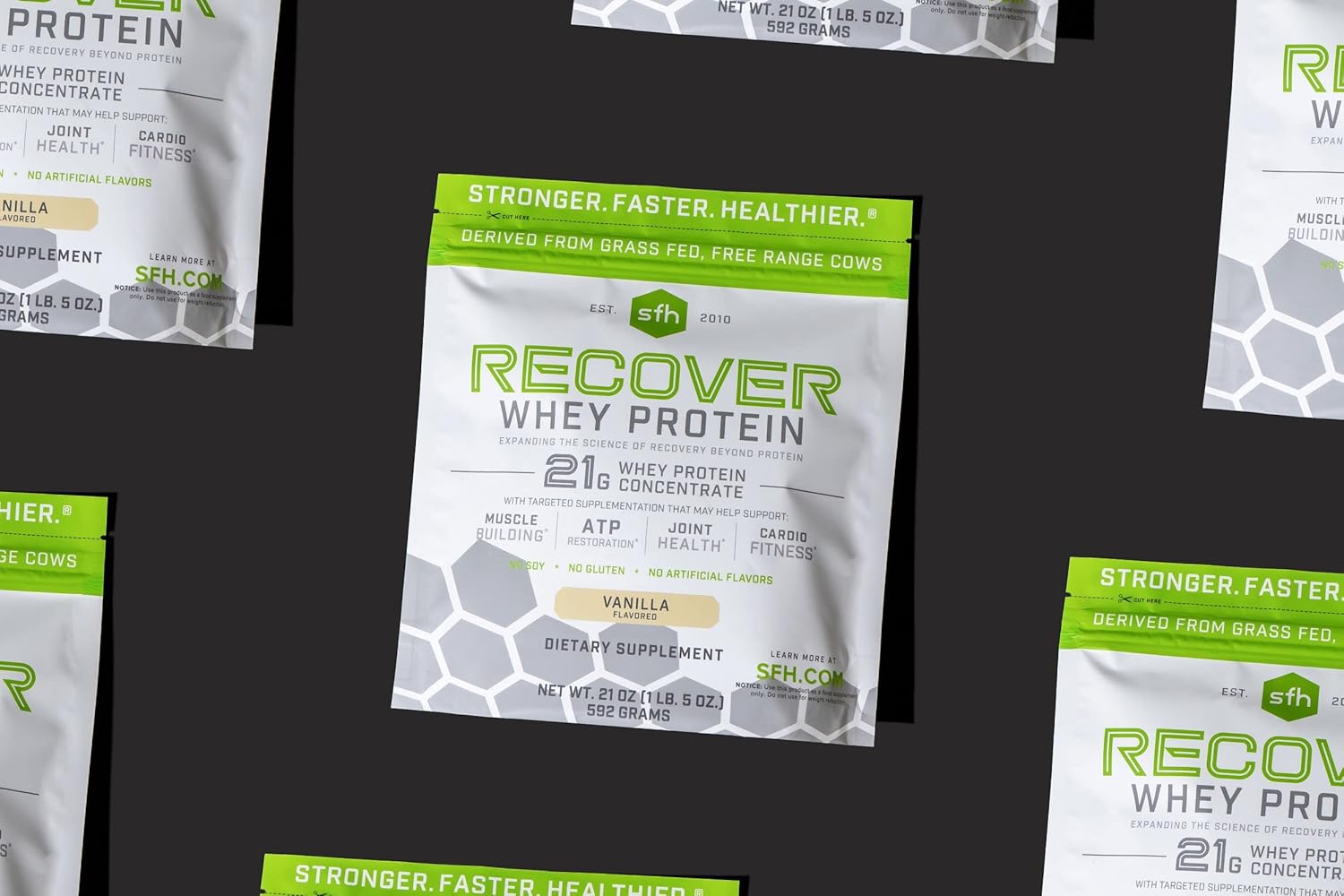 Vanilla SFH RECOVER Grass Fed Whey Protein Powder - Post Workout Supplement - 20 Servings