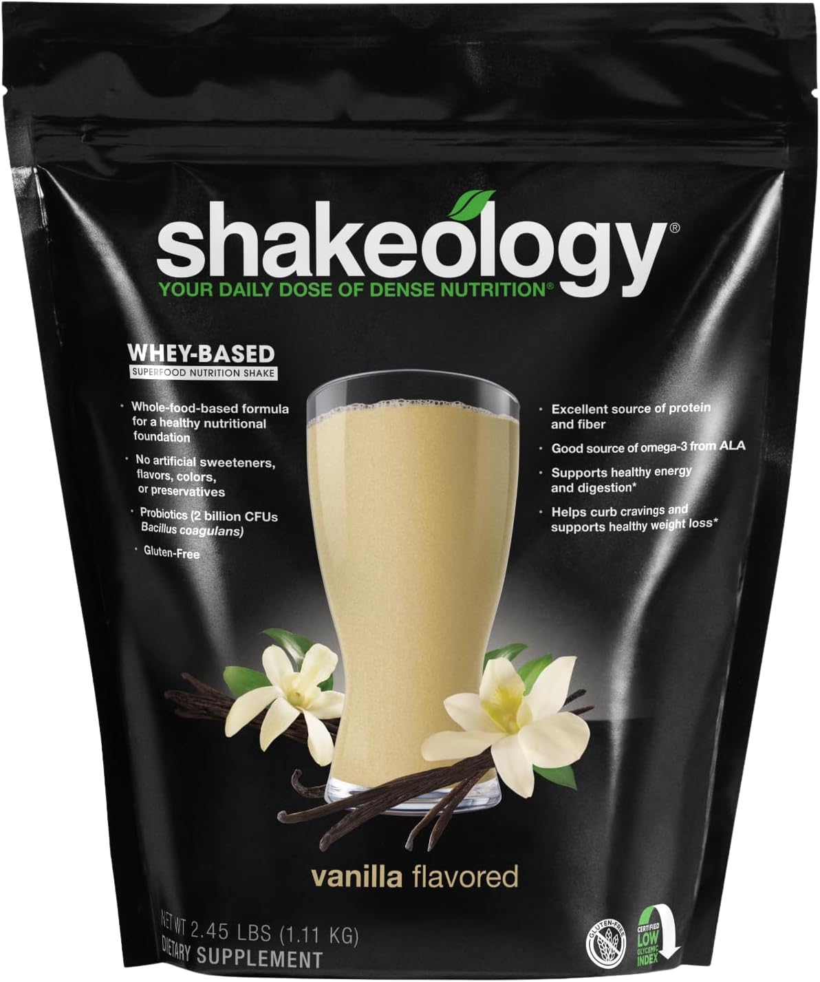 Vanilla Shakeology Whey Protein Powder Blend - Gluten Free Superfood Shake Supports Weight Loss & Lean Muscle - 30 Servings