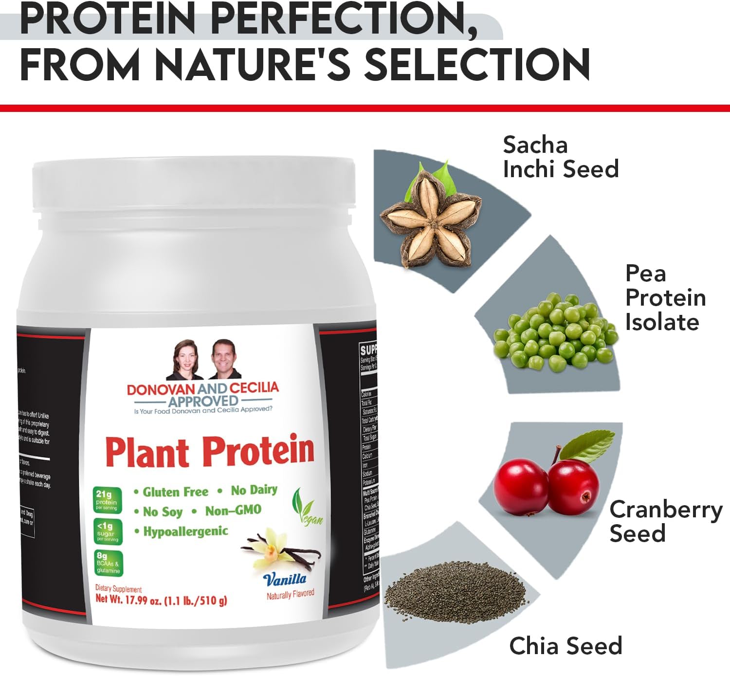 Vanilla Vegan Plant Protein by DCA Nutrition - Donovan and Cecilia Approved