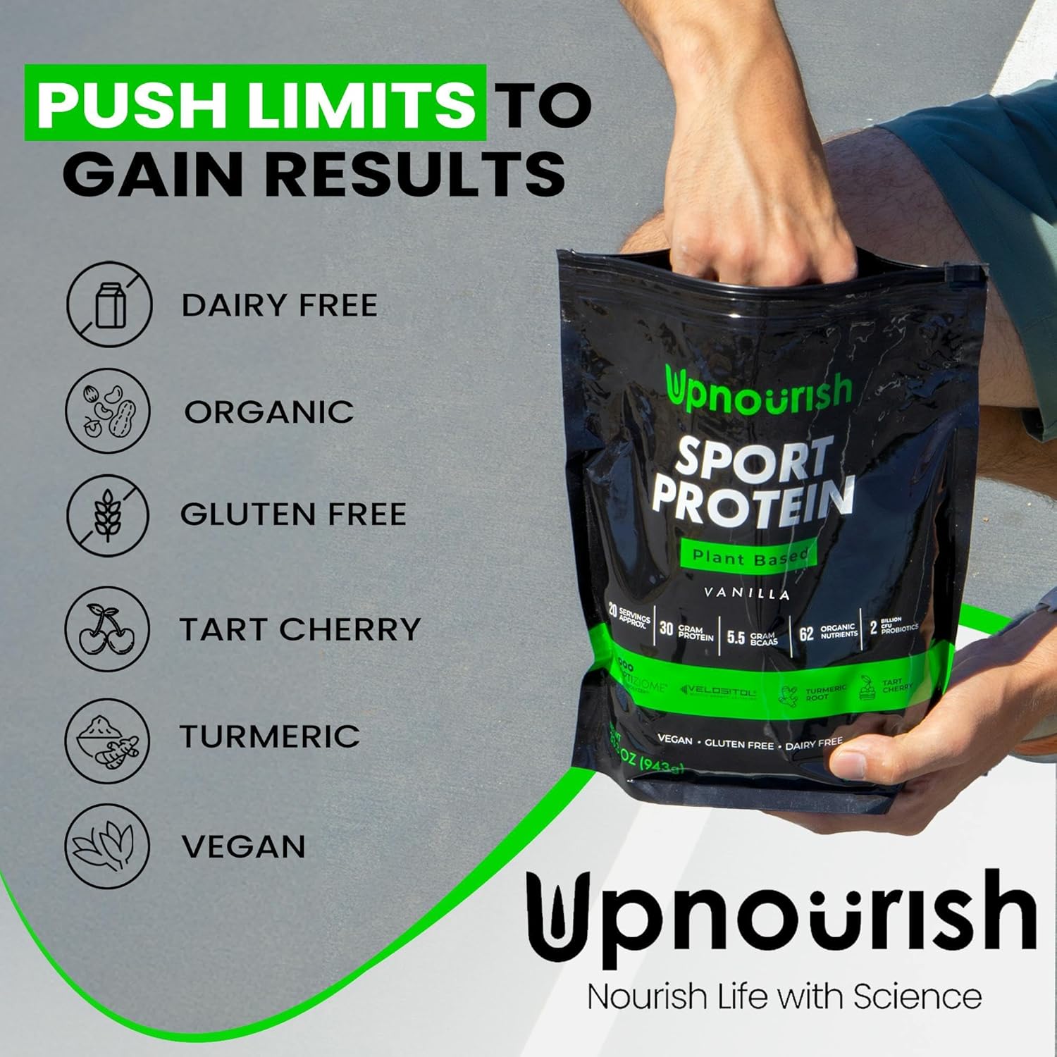 Vanilla Vegan Sport Protein Powder with VELOSITOL, BCAAs, Organic Greens & Fruits, Probiotics - 30g Plant Based Protein for Post Workout Recovery - Keto Certified - 20 Servings