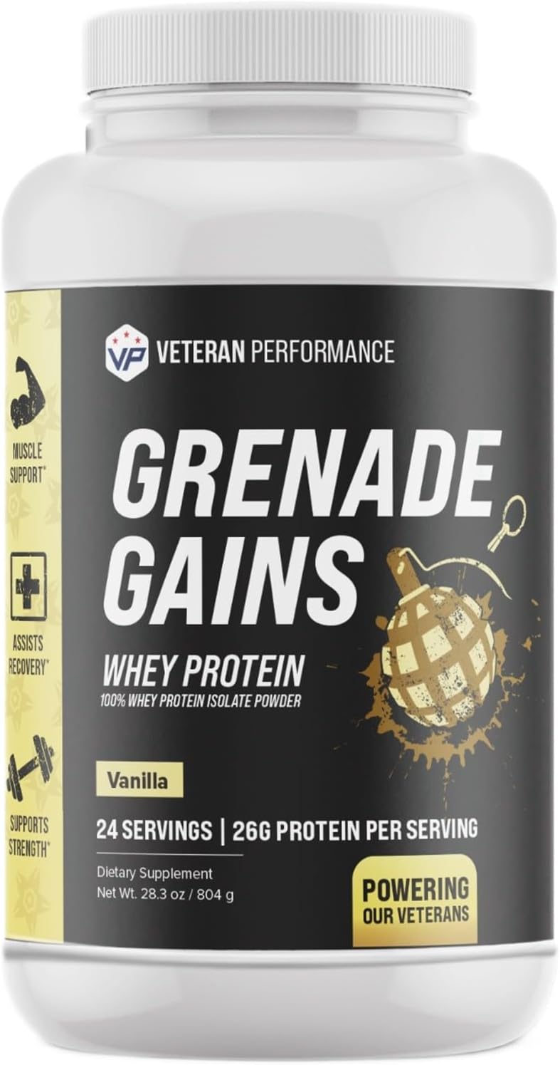Vanilla Whey Protein Powder with 21g Protein, 85mg Calcium, and 3g Fiber - Muscle Building Support, 100% Whey Protein Blend Power 1.76 lbs