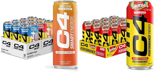 Variety Pack: Cellucor C4 Sugar Free Energy Drinks - Skittles Flavor
