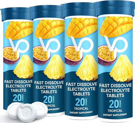 Variety Pack of 80 Chewable Electrolyte Tablets for Rapid Hydration - Sugar-Free, Keto & Vegan Friendly - Ideal for Outdoor Activities and Sports