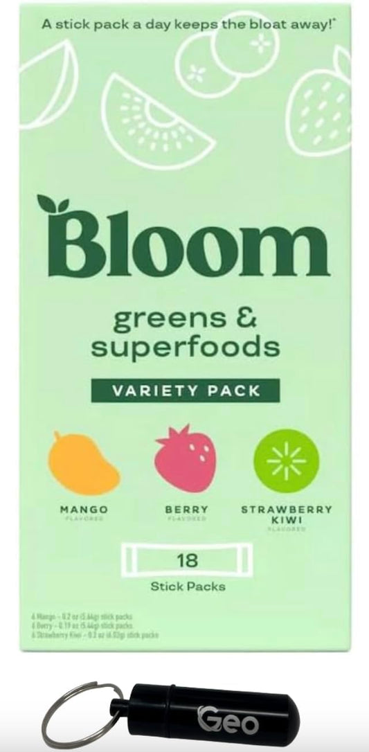 Variety Pack of Greens & Superfoods Powder with Probiotics & Digestive Enzymes for Women's Digestive Health & Bloating Relief