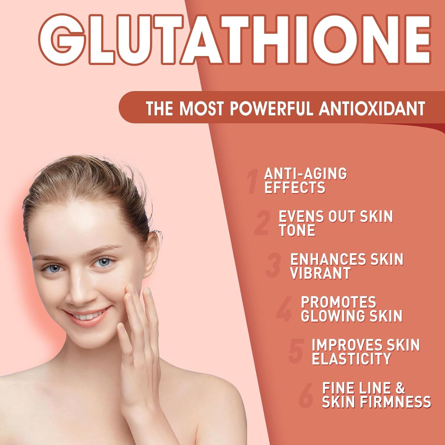 Vazatisi Glutathione Collagen Gummies with Vitamin C & E, Anti-Aging Supplement for Women, Grapefruit Flavor - 60 Count