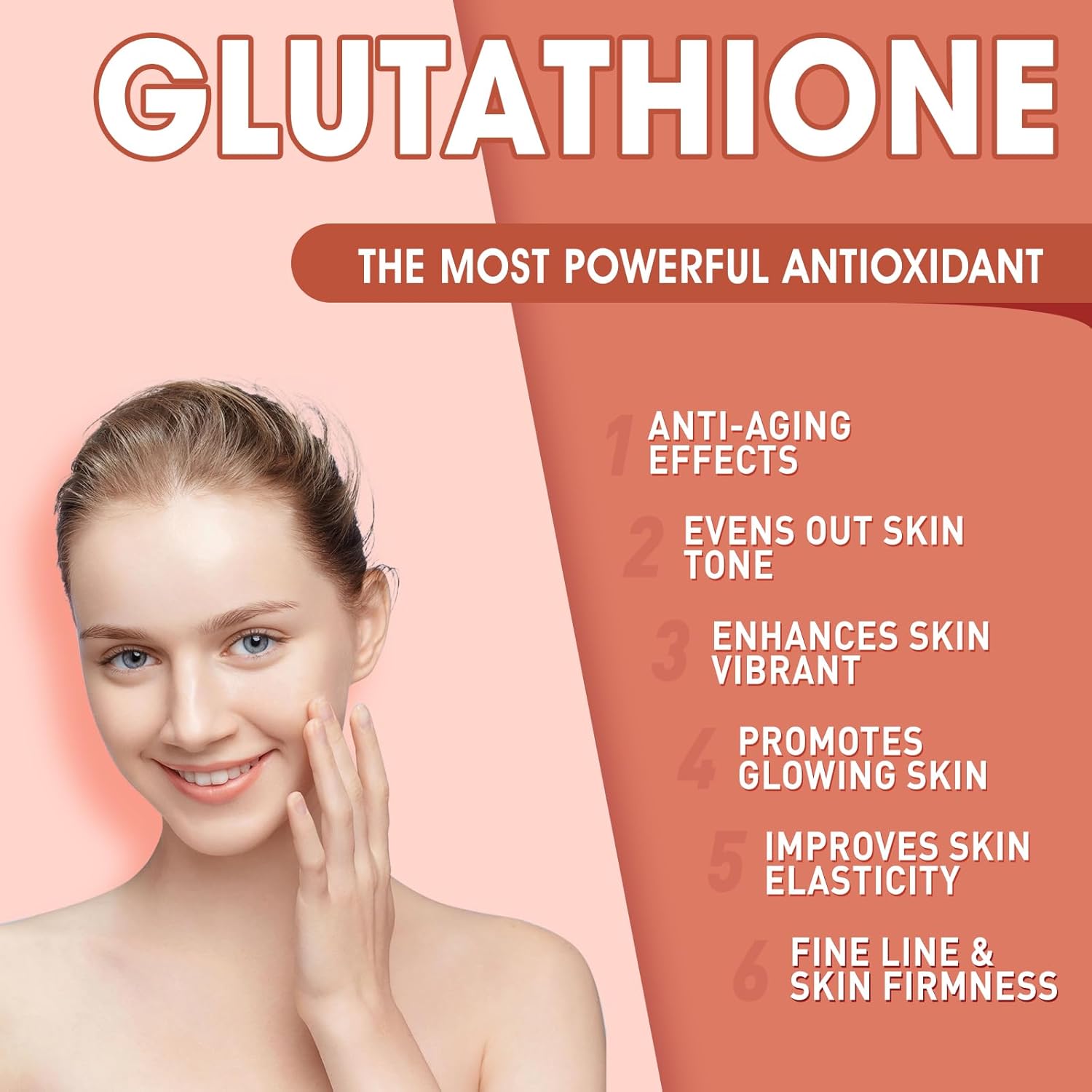 Vazatisi Glutathione Collagen Gummies with Vitamin C & E, Anti-Aging Supplement for Women, Grapefruit Flavor - 60 Count