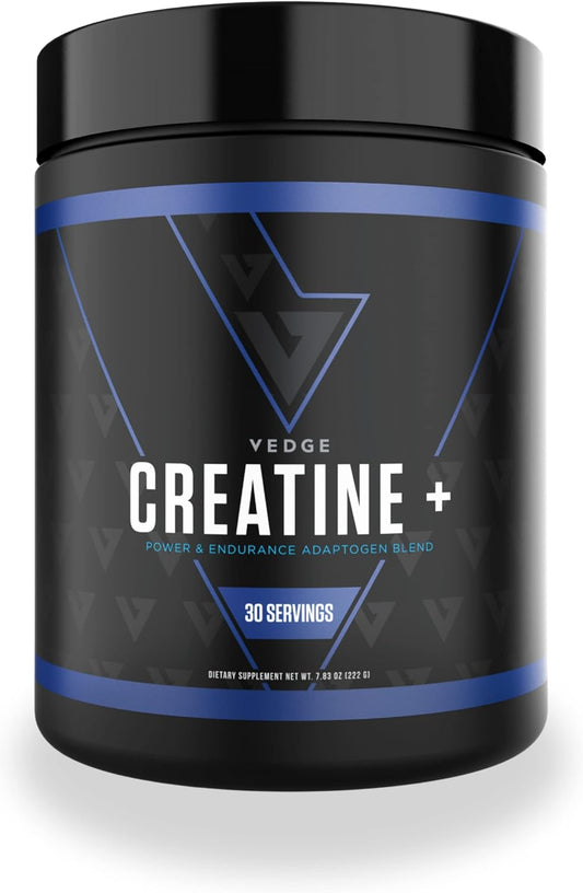 Vedge Nutrition Creatine +: Vegan Plant-Based Powder for Energy and Performance, 30 Servings.