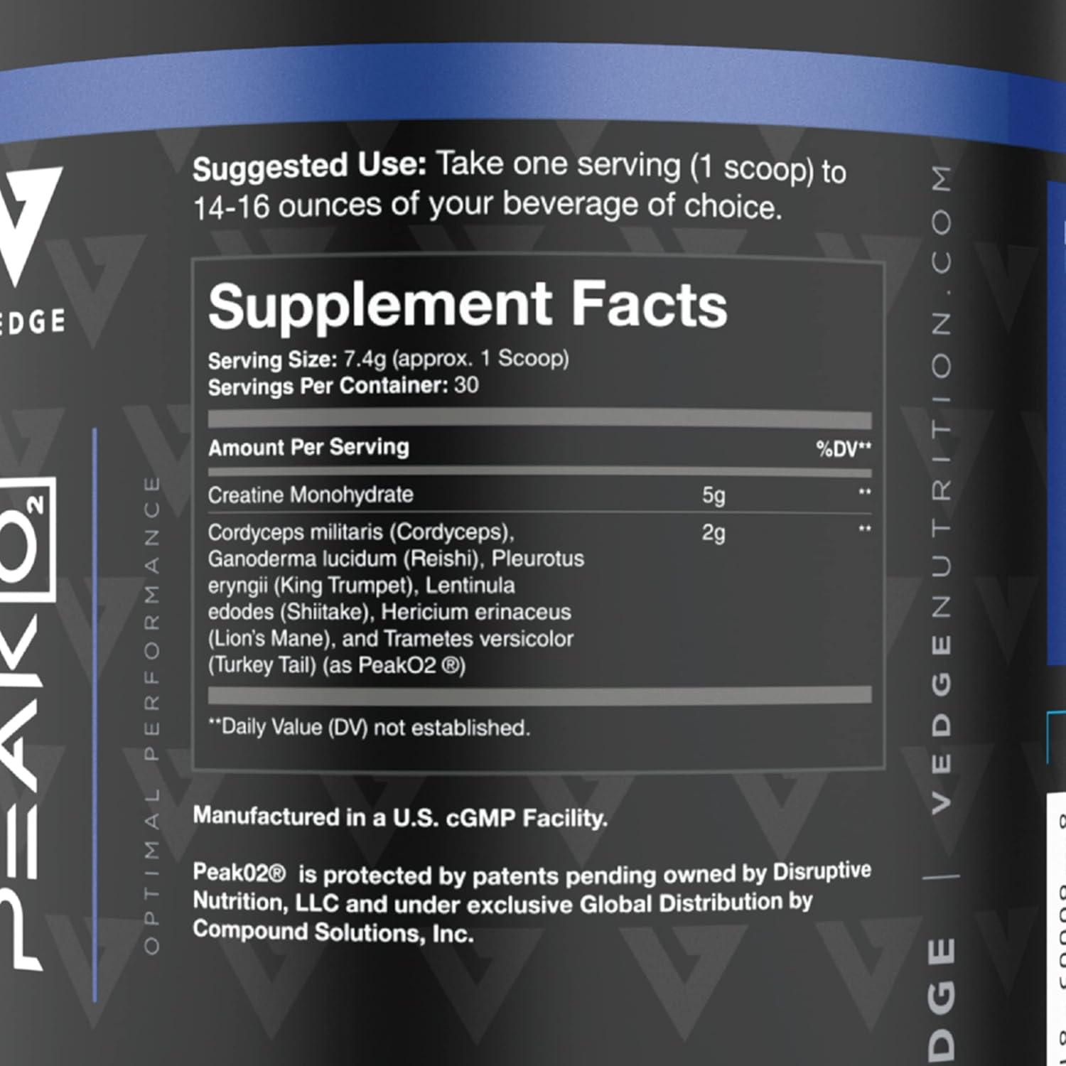 Vedge Nutrition Creatine +: Vegan Plant-Based Powder for Energy and Performance, 30 Servings.