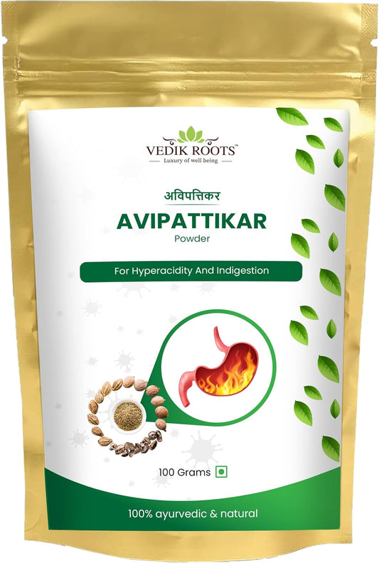 VEDIKROOTS Avipattikar Churna Powder - 3.52 oz (1 Pack) - Natural Ayurvedic Digestive Support