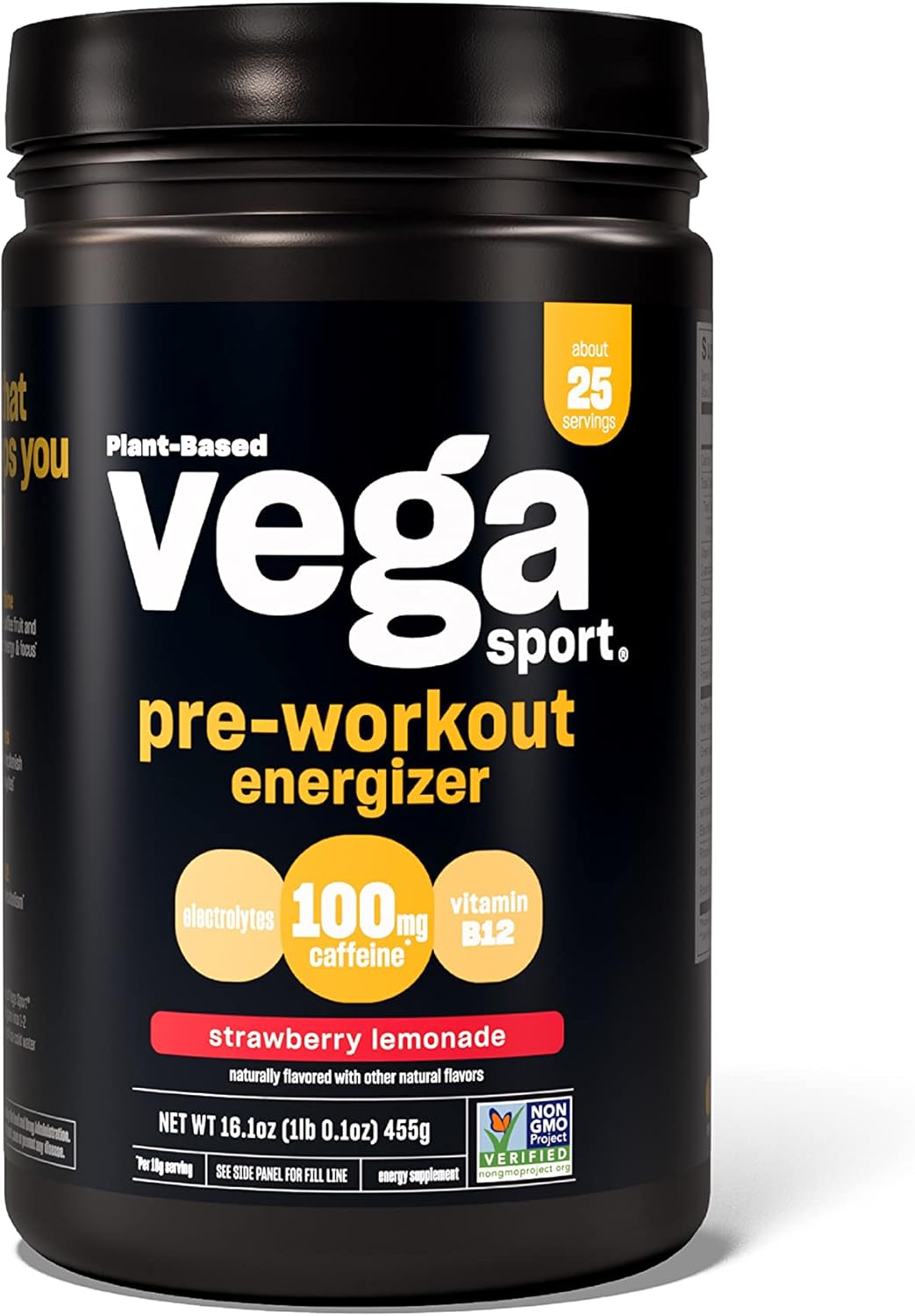 Vega Premium Sport Protein Vanilla & Strawberry Lemonade Pre-Workout Powder - Vegan, Non GMO Energizer